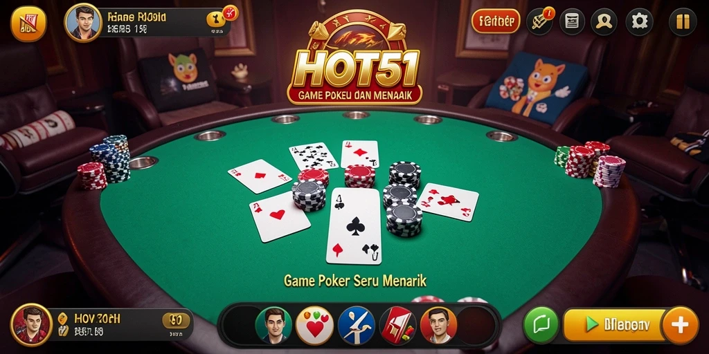 Tampilan gameplay poker yang menarik di HOT51.