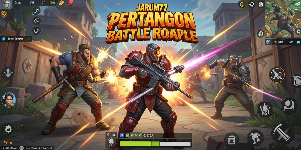 Tampilan gameplay seru dari JARUM77 dalam pertempuran Battle Royale.