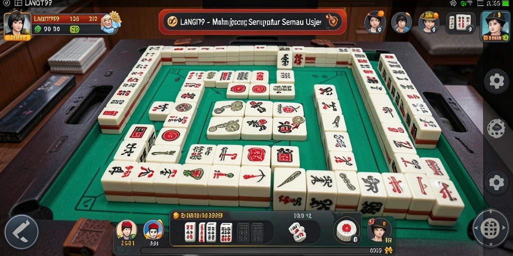 Tampilan gameplay mahjong yang menarik dan interaktif.
