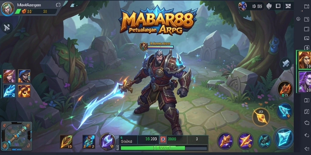 Tampilan gameplay MABAR88 menampilkan aksi pertarungan yang seru dan grafis yang menakjubkan.