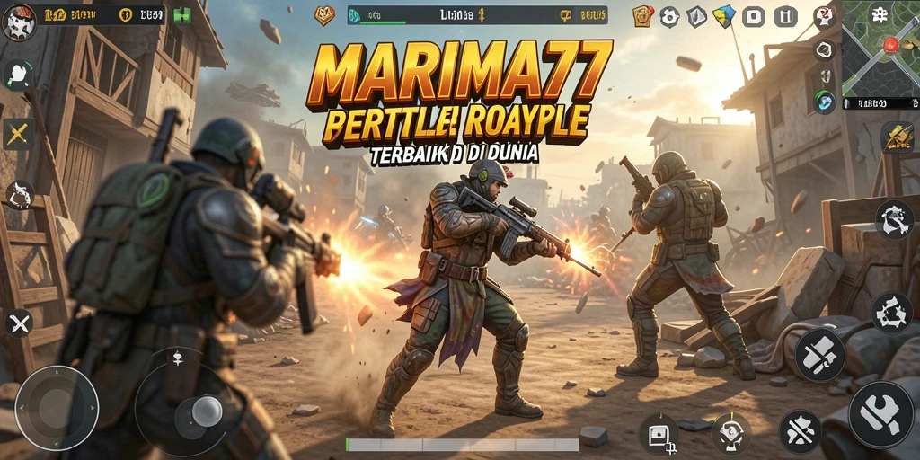 Tampilan gameplay epik di pertempuran MARIMA77.
