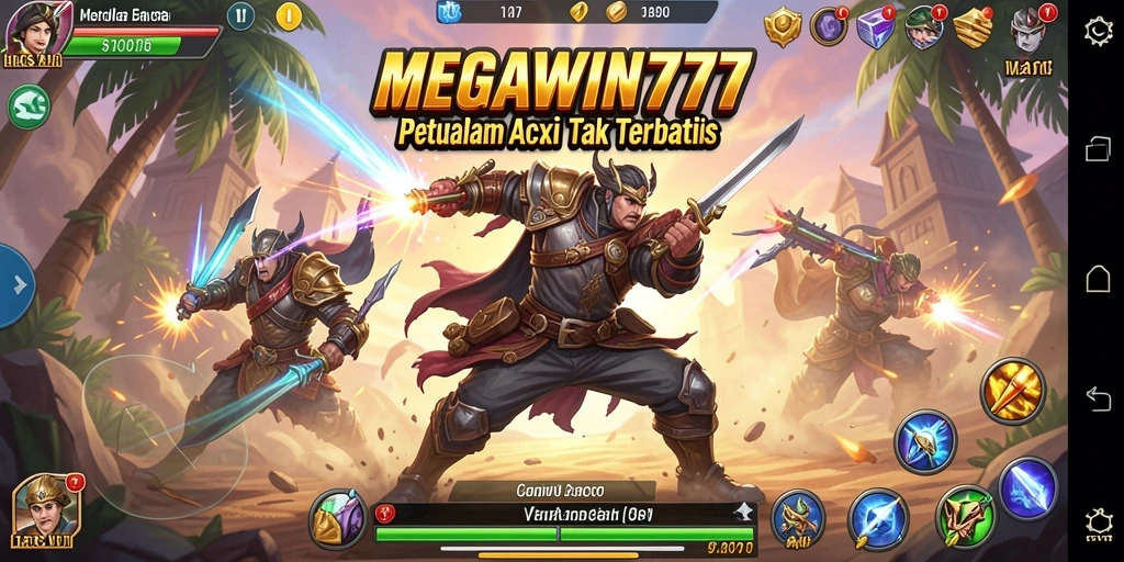 Tangkapan layar gameplay penuh aksi dari MEGAWIN777.