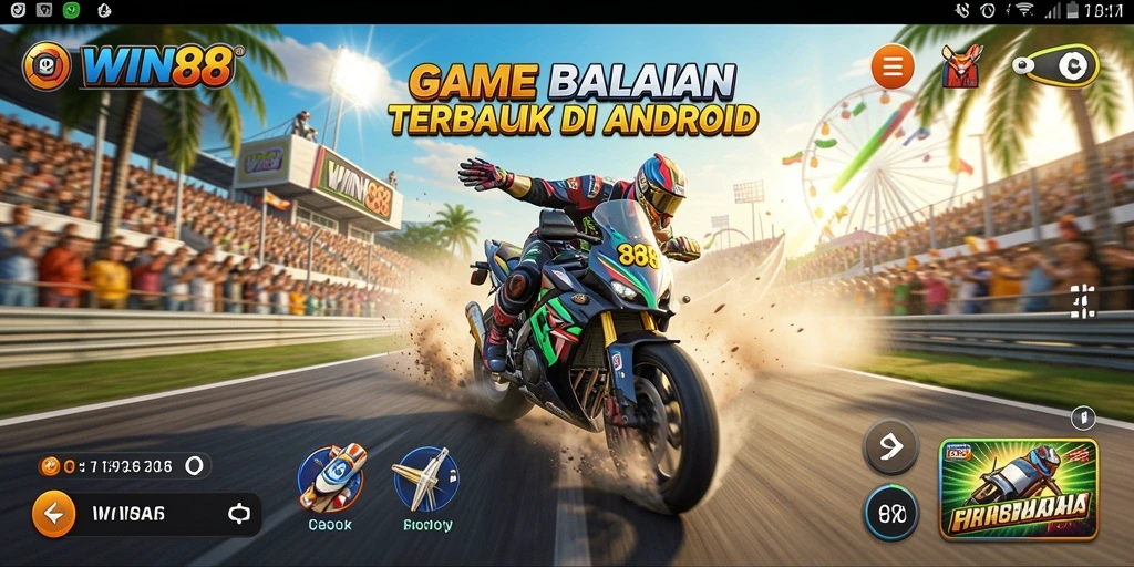 Tampilan gameplay <strong>WIN88</strong> yang seru dan menegangkan saat balapan.